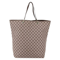 Gucci Gucci Vintage Bucket Shopping Tote Gg Canvas Pink Canvas Tote Bag Bag (Pre-Loved)