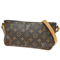 Louis Vuitton Trotteur Handbag Monogram Canvas Brown Canvas Shoulder Bag Bag (Authentic Pre-Loved)