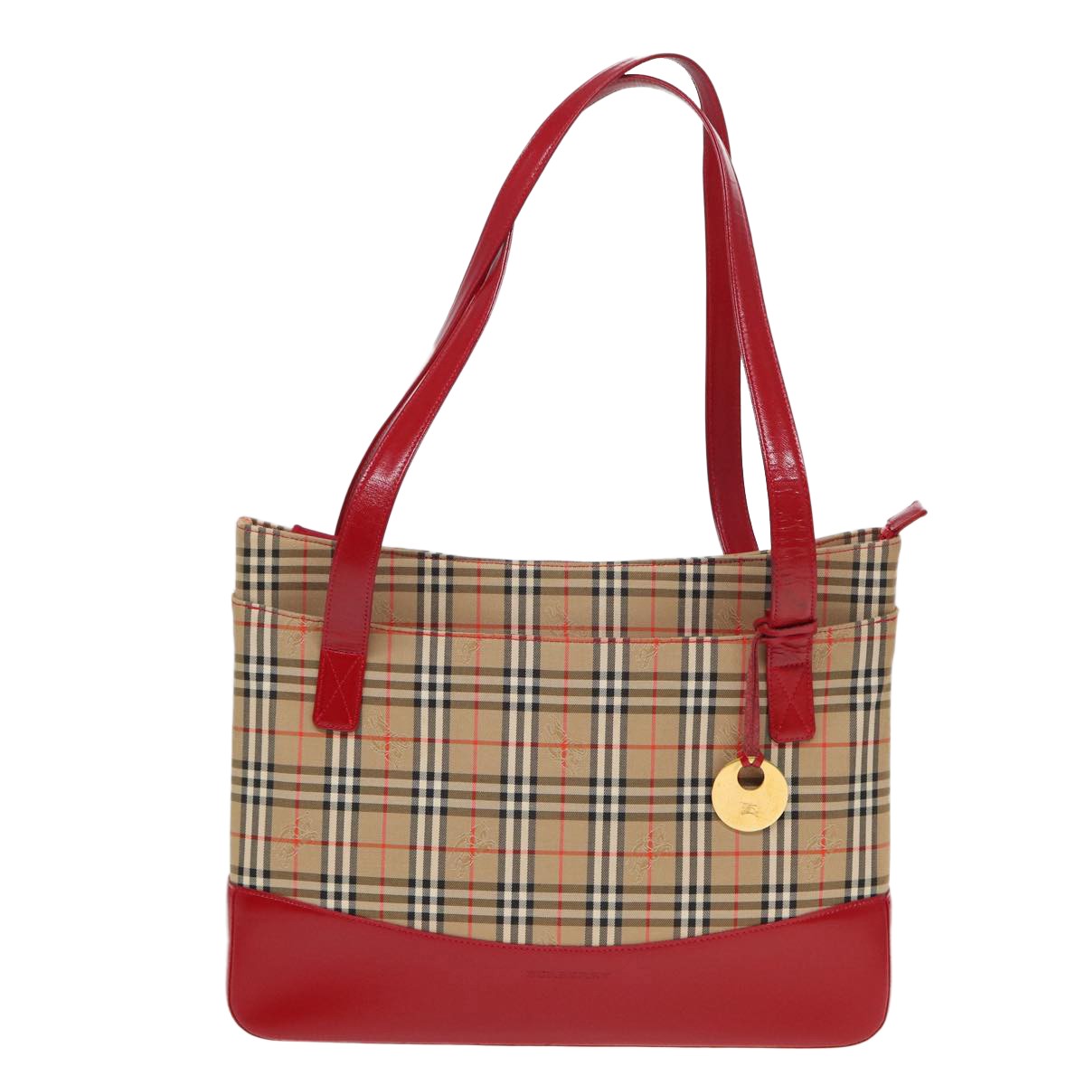 Burberry Nova Check Tote Canvas And Leather Beige Canvas Tote Bag Bag (Authentic Pre-Loved)