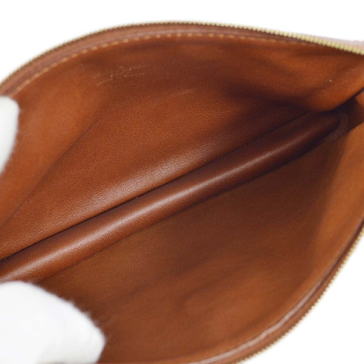 Louis Vuitton Charms Pochette Pvc Over Printed Silk Brown Leather Clutche & Pouche Bag (Authentic Pre-Loved)