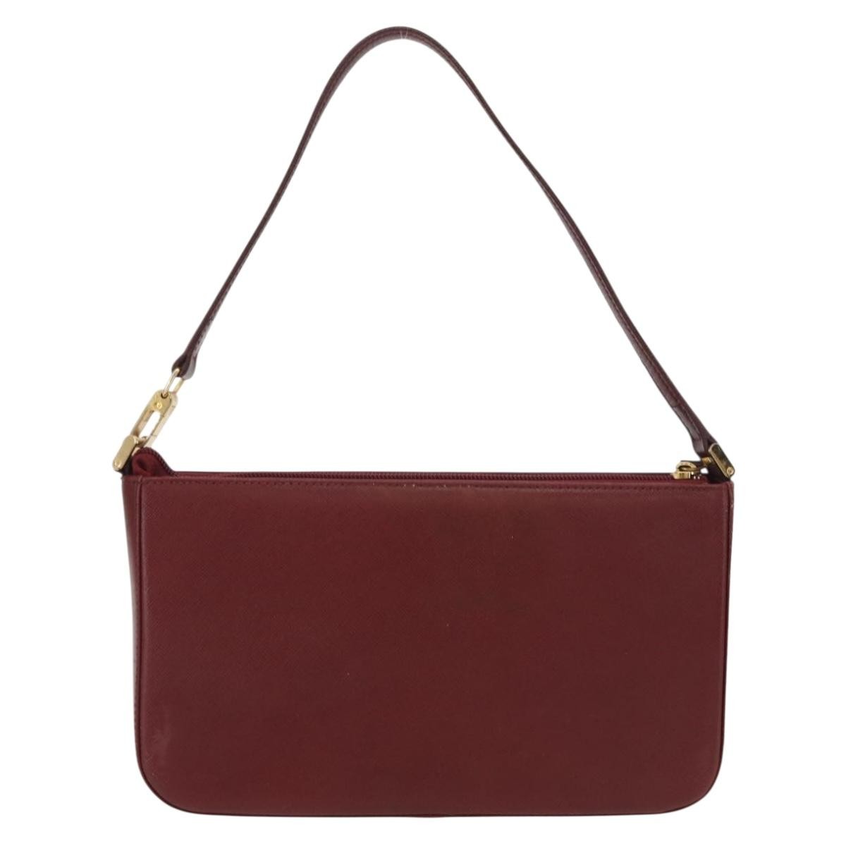 Burberry Vintage Shoulder Bag Leather Burgundy Leather Shoulder Bag Bag (Authentic Pre-Loved)