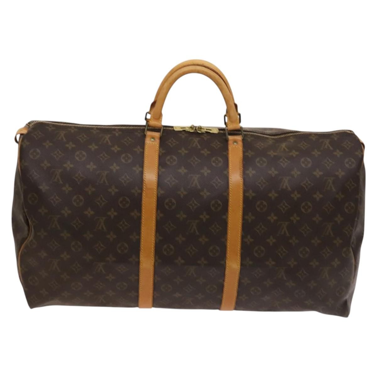 Louis Vuitton Keepall Bag Monogram Canvas Brown Canvas Travel Bag Bag (Authentic Pre-Loved)