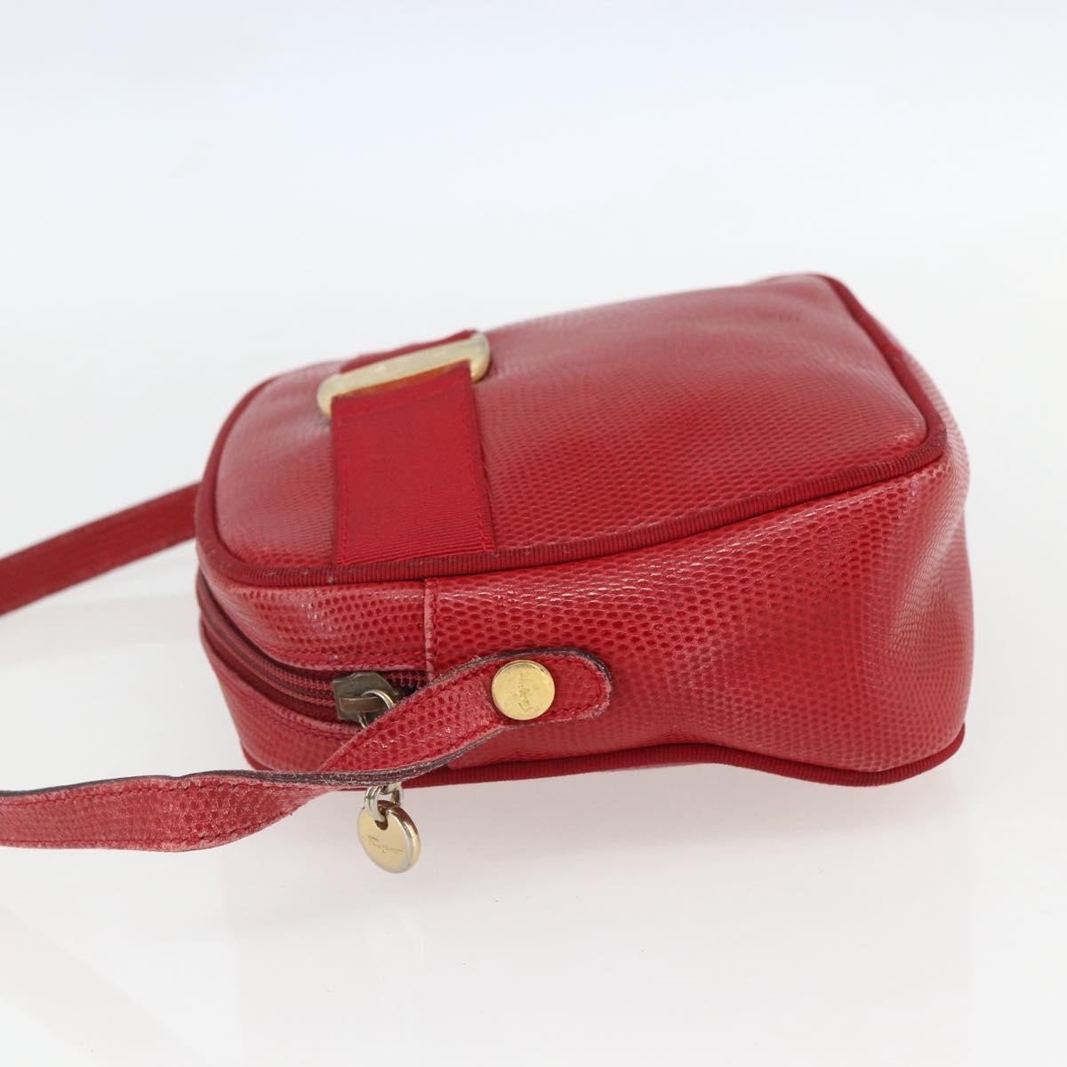 Salvatore Ferragamo Vara Bow Camera Shoulder Bag Leather Red Leather Shoulder Bag Bag (Authentic Pre-Loved)