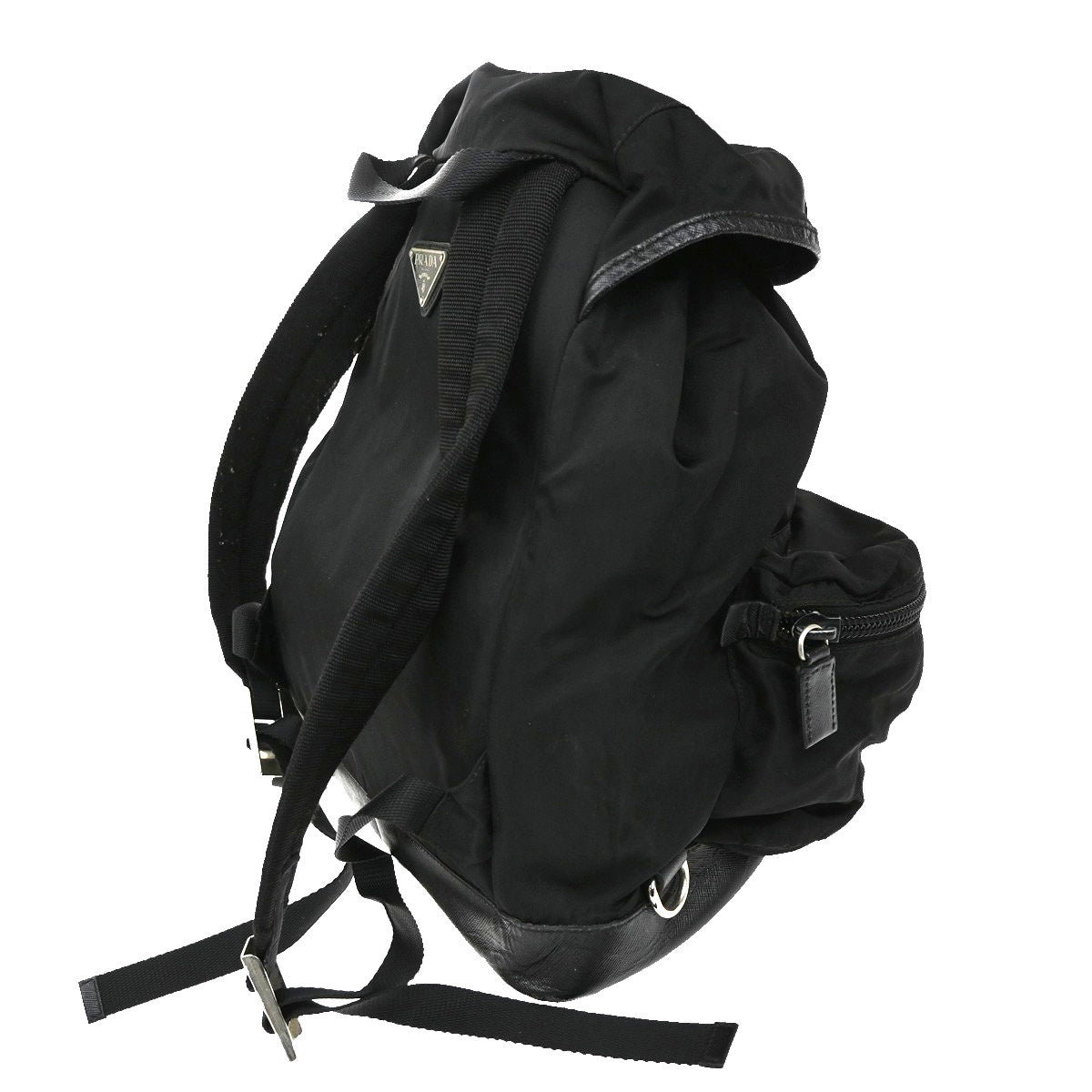 Prada Double Front Pocket Backpack Tessuto Black Nylon Backpack Bag (Authentic Pre-Loved)