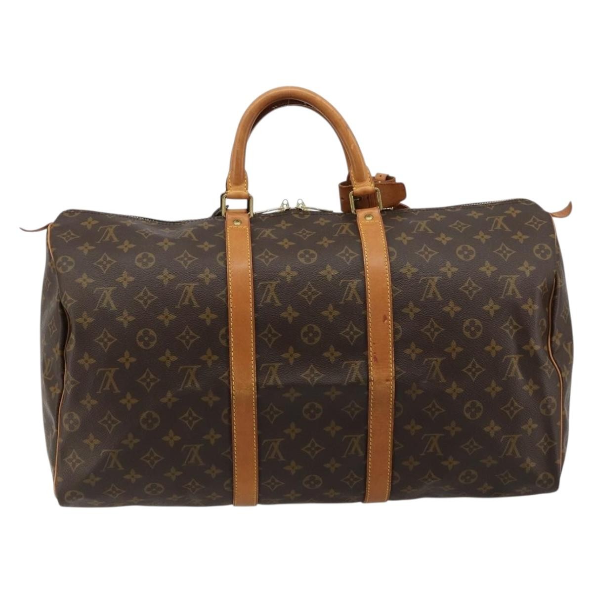 Louis Vuitton Keepall Bag Monogram Canvas Brown Canvas Travel Bag Bag (Pre-Loved)