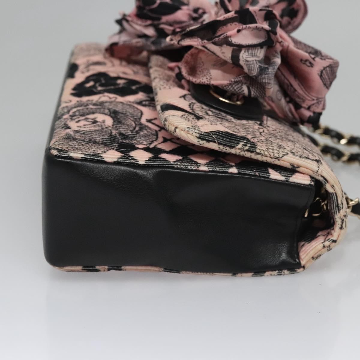 Chanel Flap Shoulder Bag Canvas Pink Cotton Shoulder Bag Bag (Authentic Pre-Loved)