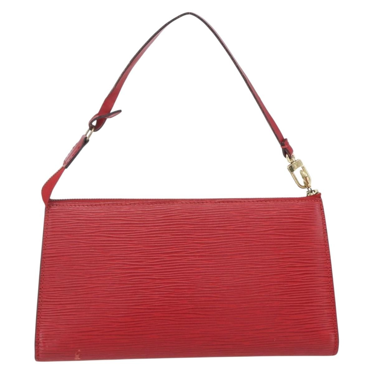 Louis Vuitton Pochette Accessoires Epi Leather Red Leather Clutche & Pouche Bag (Authentic Pre-Loved)