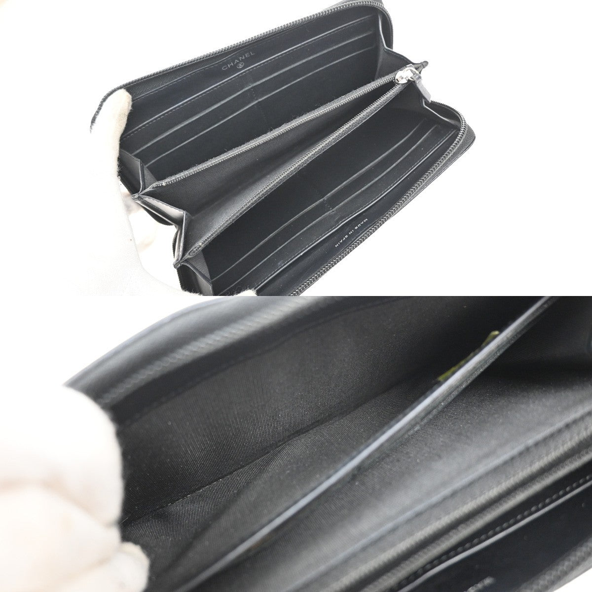 Chanel Cc Zip Around Wallet Leather Black Leather Wallets Accessory (Authentic Pre-Loved)