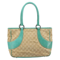 Gucci Vintage Ring Tote Gg Canvas With Leather Beige Canvas Tote Bag Bag (Pre-Loved)