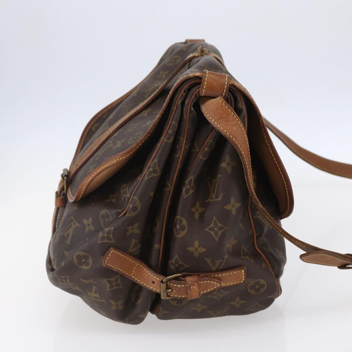 Louis Vuitton Saumur Handbag Monogram Canvas Brown Canvas Shoulder Bag Bag (Pre-Loved)
