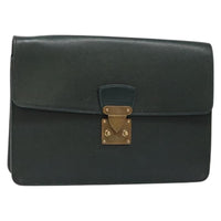 Louis Vuitton Kourad Pouch Taiga Green Leather Clutche & Pouche Bag (Authentic Pre-Loved)