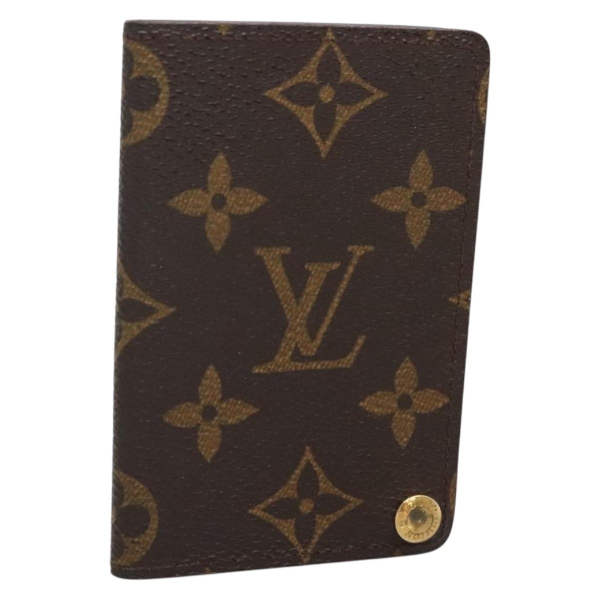 Louis Vuitton Porte Cartes Pression Card Case Monogram Canvas Brown Canvas Card Holders Accessory (Authentic Pre-Loved)
