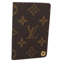 Louis Vuitton Porte Cartes Pression Card Case Monogram Canvas Brown Canvas Card Holders Accessory (Authentic Pre-Loved)