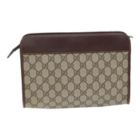 Gucci Gg Supreme Clutch Bag Pvc Beige Pvc Clutche & Pouche Bag (Pre-Loved)