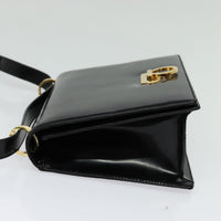 Salvatore Ferragamo Gancini Shoulder Bag Patent Leather Black Patent_Leather Shoulder Bag Bag (Pre-Loved)