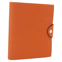 Hermes Ulysse Agenda Cover Leather Orange Leather Clutche & Pouche Bag (Authentic Pre-Loved)