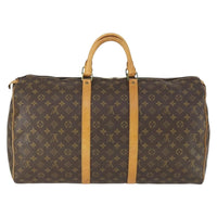 Louis Vuitton Keepall Bag Monogram Canvas Brown Canvas Travel Bag Bag (Authentic Pre-Loved)