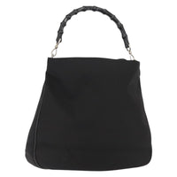 Gucci Vintage Bamboo Handle Open Hobo Nylon Black Nylon Tote Bag Bag (Authentic Pre-Loved)