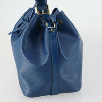 Louis Vuitton Petit Noe Handbag Epi Leather Blue Leather Shoulder Bag Bag (Pre-Loved)