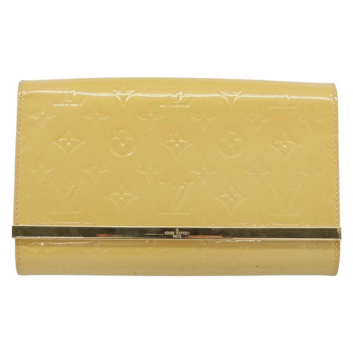 Louis Vuitton Ana Bag Monogram Vernis Yellow Patent_Leather Clutche & Pouche Bag (Authentic Pre-Loved)