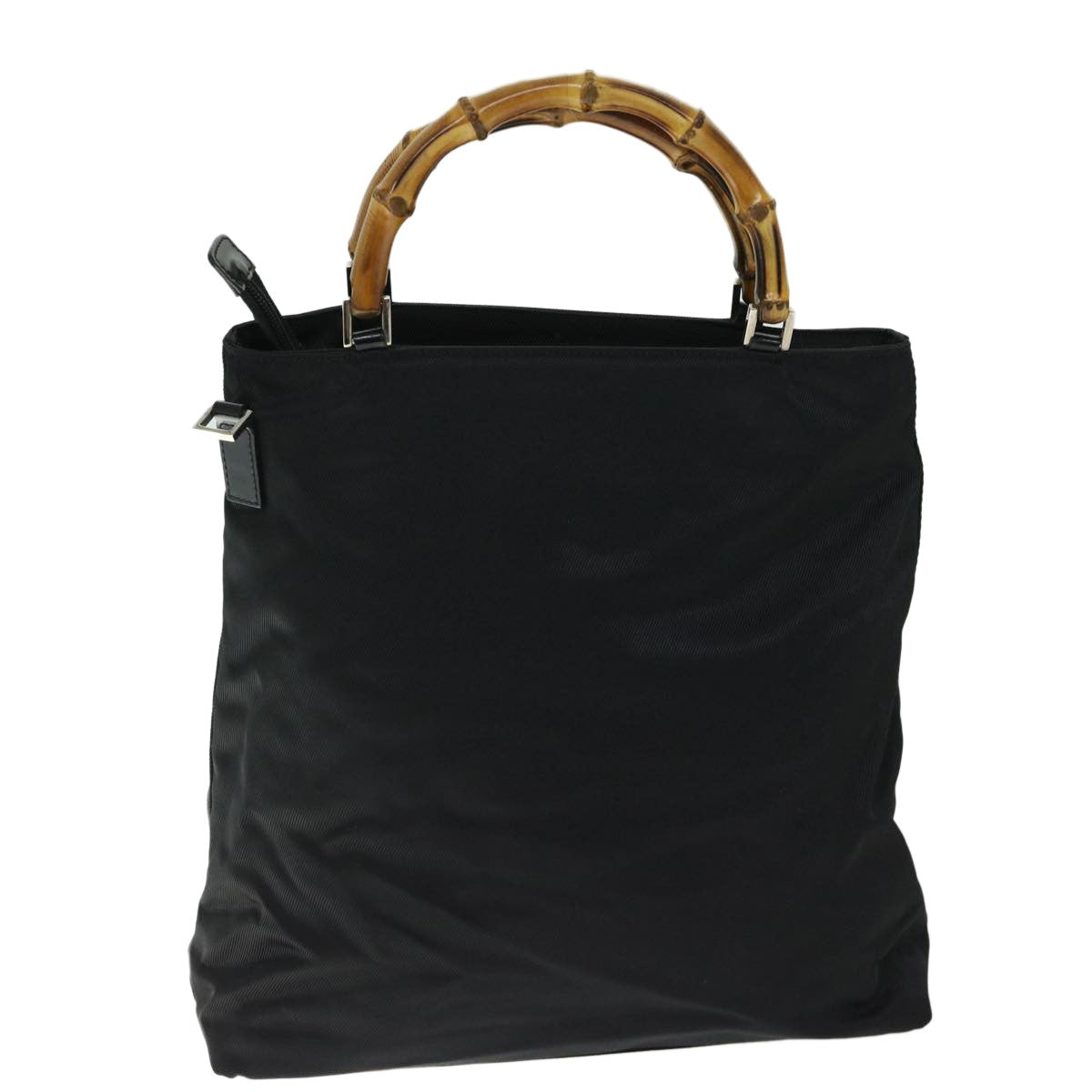 Gucci Vintage Bamboo Handle Bag Nylon Black Nylon Tote Bag Bag (Authentic Pre-Loved)
