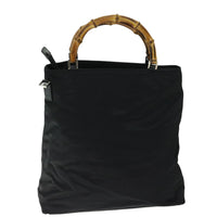 Gucci Vintage Bamboo Handle Bag Nylon Black Nylon Tote Bag Bag (Authentic Pre-Loved)