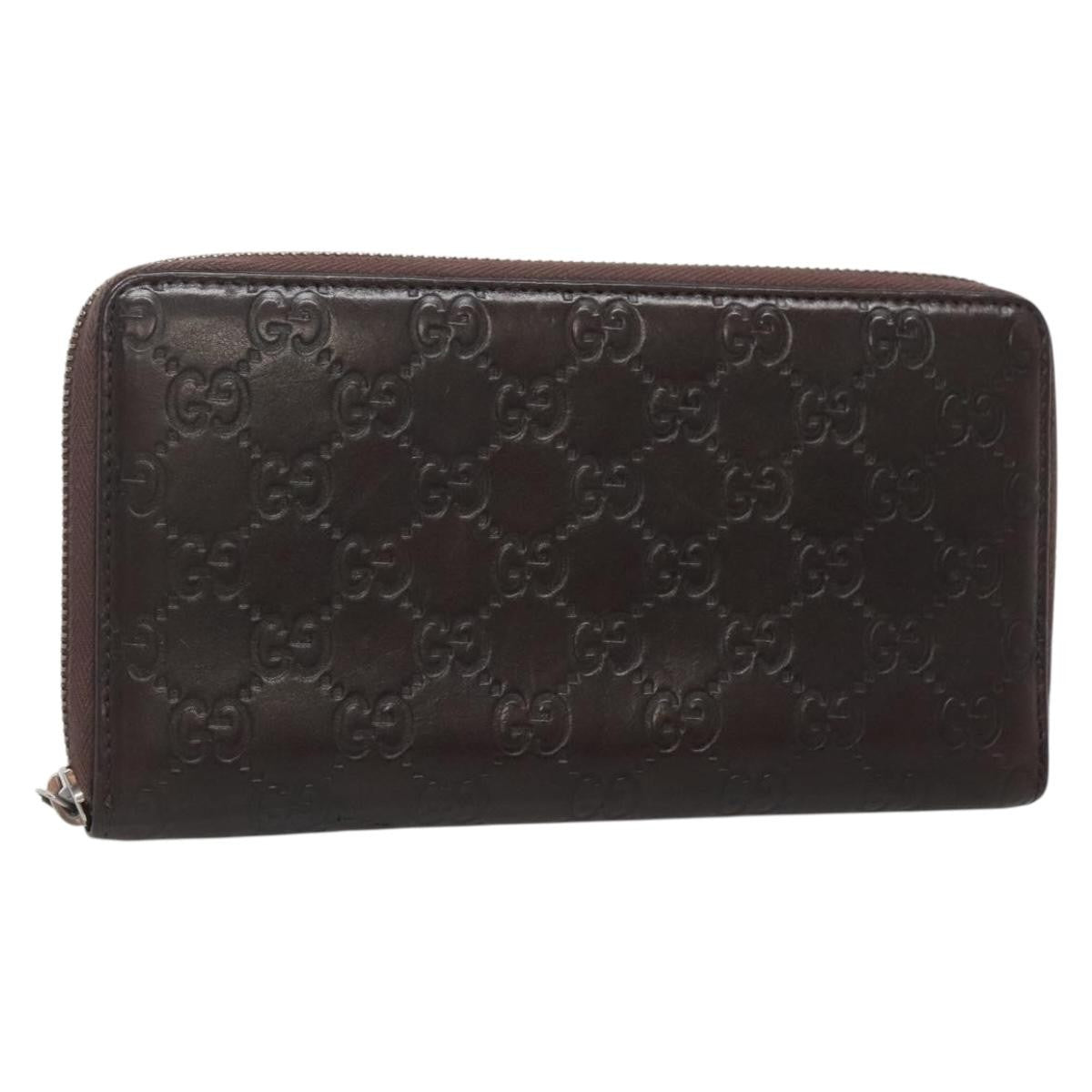 Gucci Guccissima Wallet Motif Gg Brown Leather Wallets Accessory (Authentic Pre-Loved)