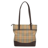 Burberry Nova Check Shoulder Bag Canvas And Leather Beige Canvas Shoulder Bag Bag (Authentic Pre-Loved)