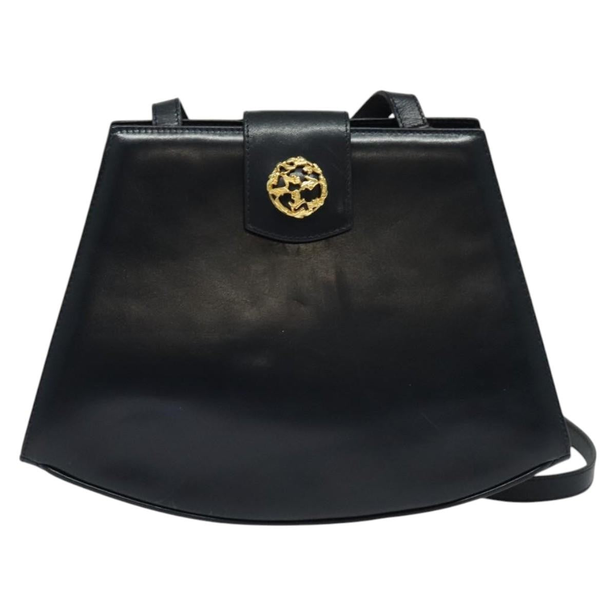 Salvatore Ferragamo Shoulder Bag Leather Navy Leather Shoulder Bag Bag (Authentic Pre-Loved)