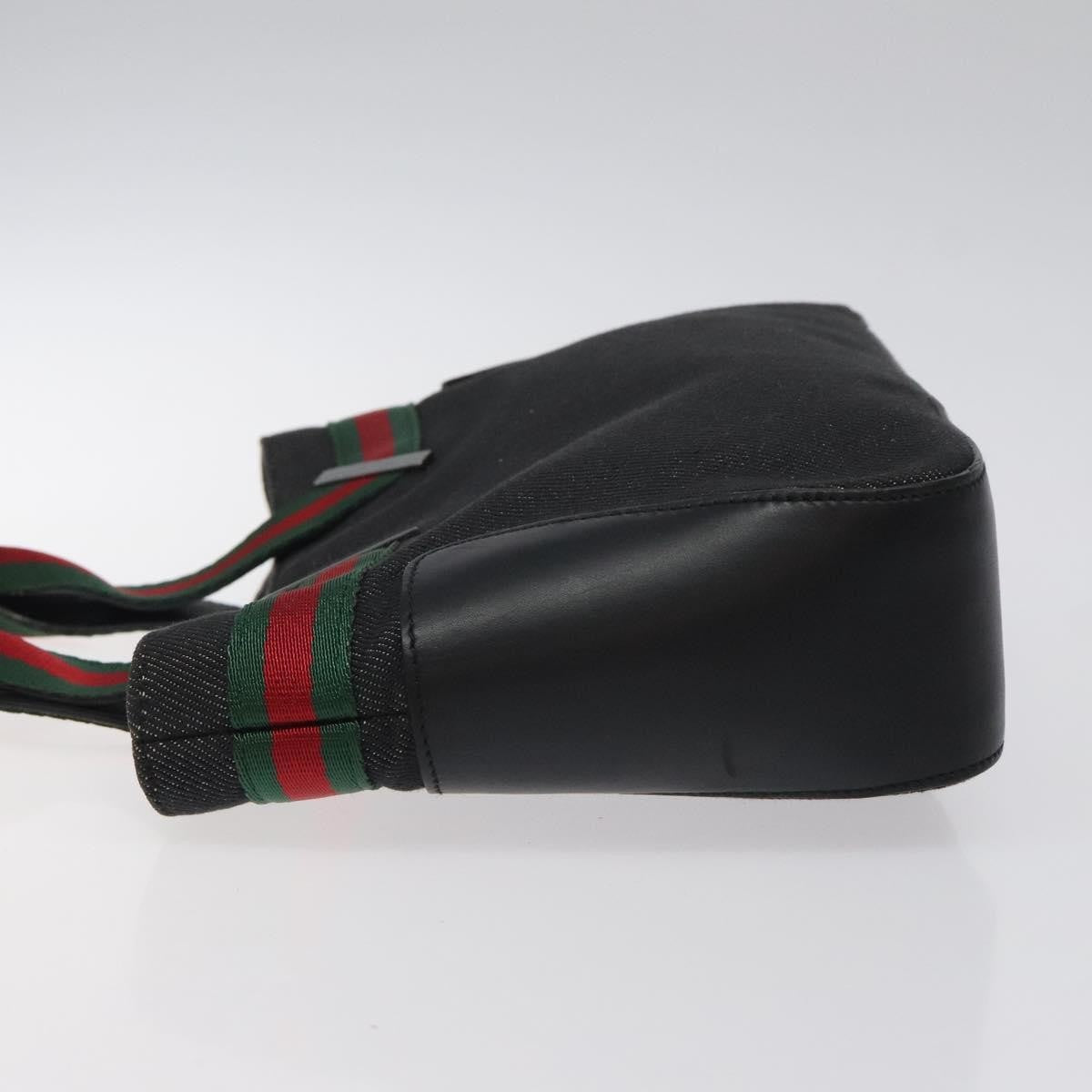 Gucci Vintage Tote Canvas Black Canvas Tote Bag Bag (Pre-Loved)