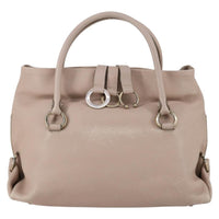 Salvatore Ferragamo Gancini Shoulder Bag Leather Beige Leather Shoulder Bag Bag (Authentic Pre-Loved)