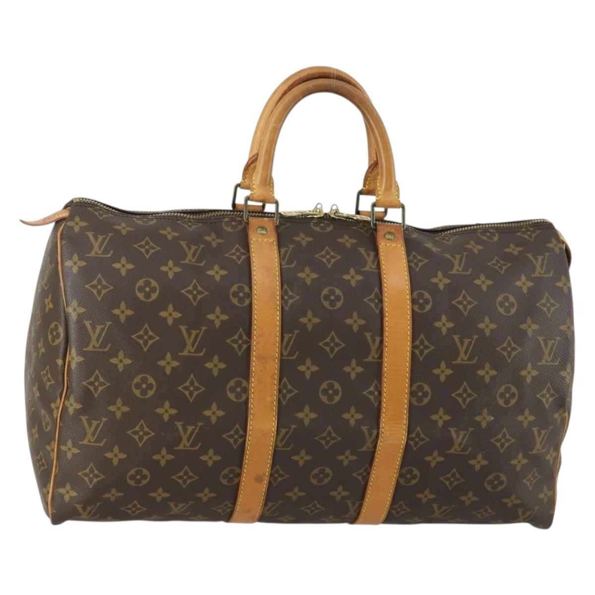 Louis Vuitton Keepall Bag Monogram Canvas Brown Canvas Travel Bag Bag (Authentic Pre-Loved)