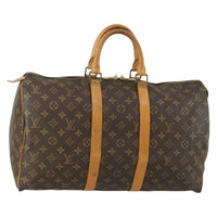 Louis Vuitton Keepall Bag Monogram Canvas Brown Canvas Travel Bag Bag (Authentic Pre-Loved)