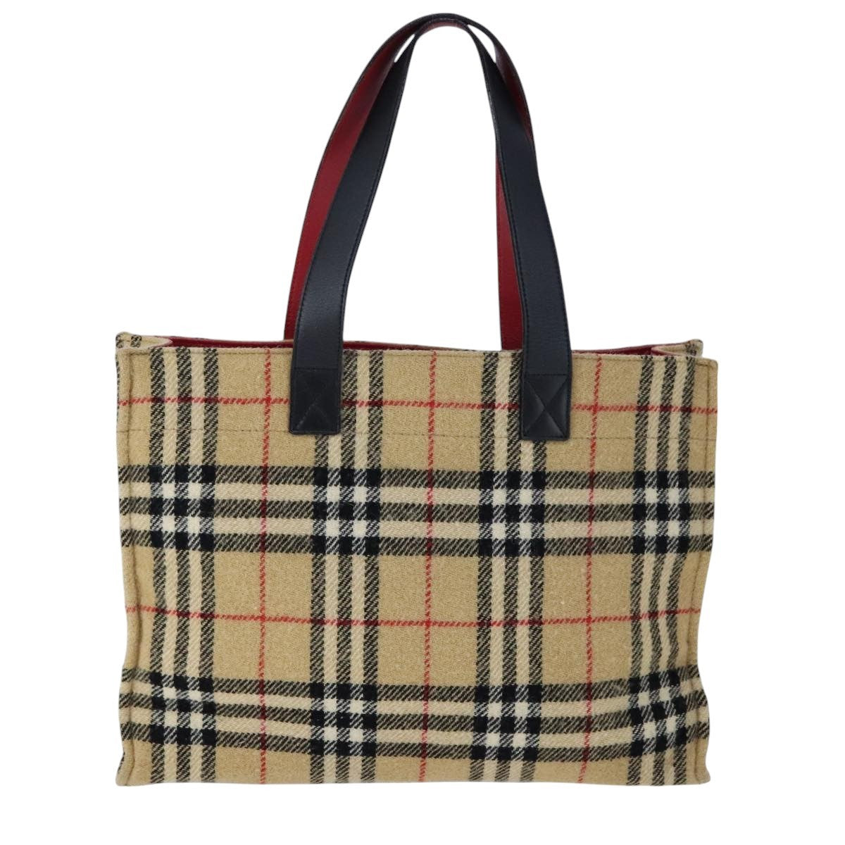Burberry Nova Check Blue Label Cotton Beige Cotton Tote Bag Bag (Pre-Loved)