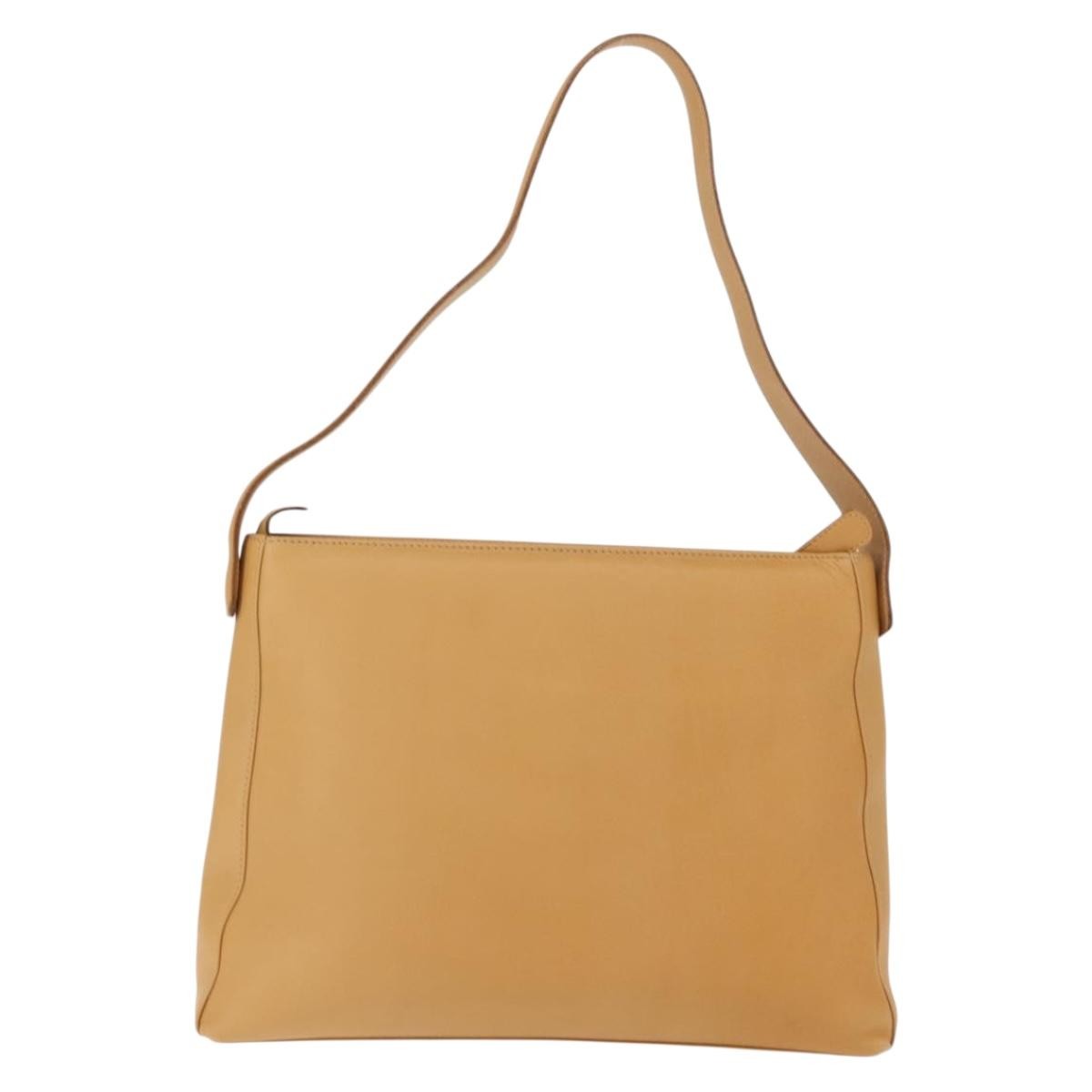 Salvatore Ferragamo Vintage Shoulder Bag Leather Beige Leather Bag (Authentic Pre-Loved)