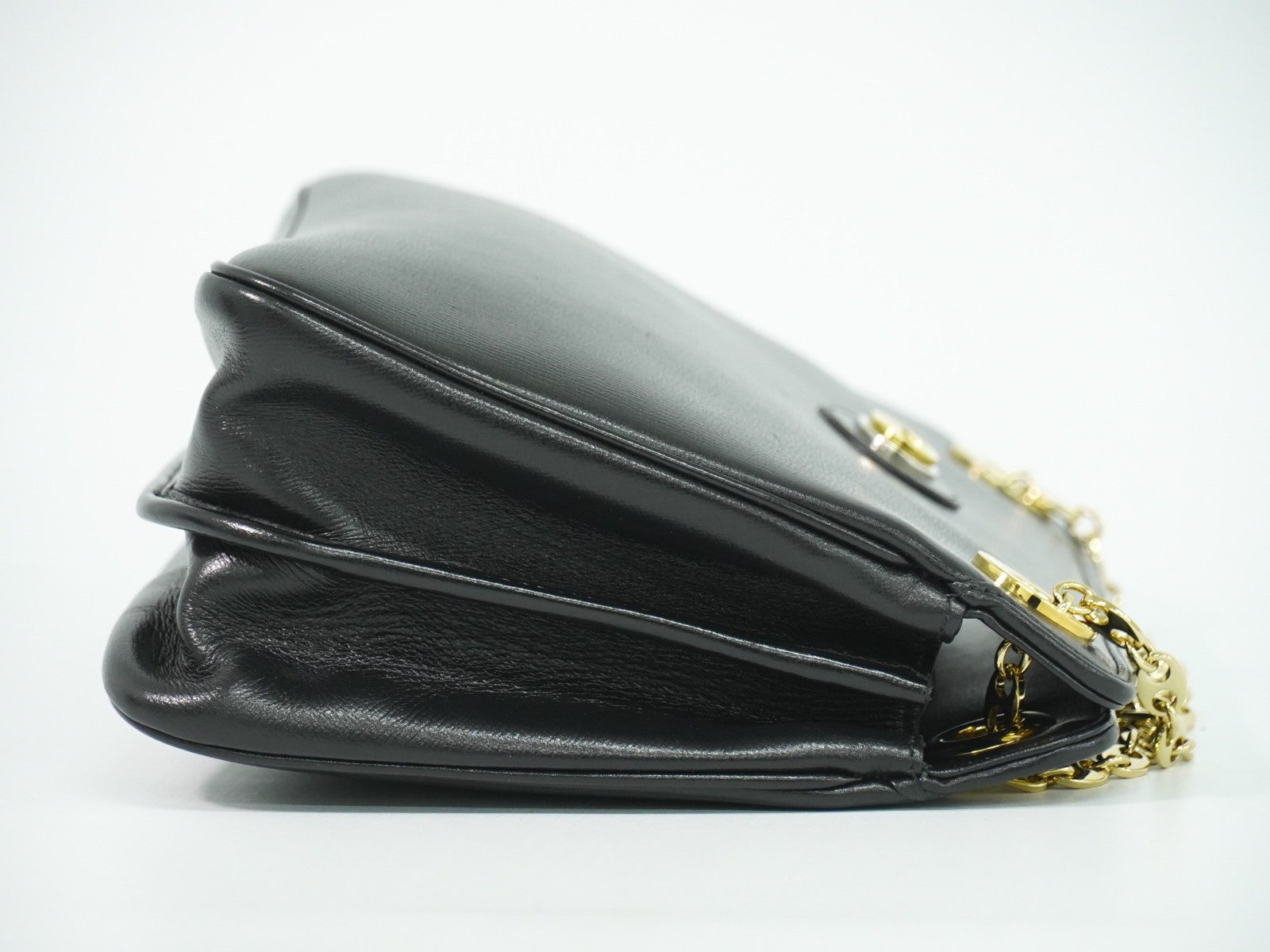 Gucci Marina Chain Shoulder Bag Leather Black Leather Shoulder Bag Bag (Pre-Loved)