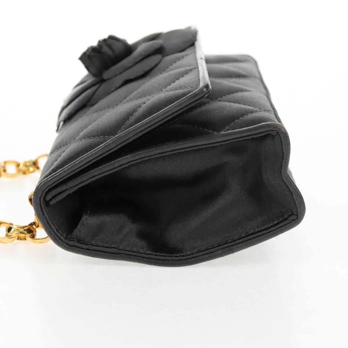 Chanel Vintage Camellia Flap Bag Satin Gray Satin Clutche & Pouche Bag (Pre-Loved)