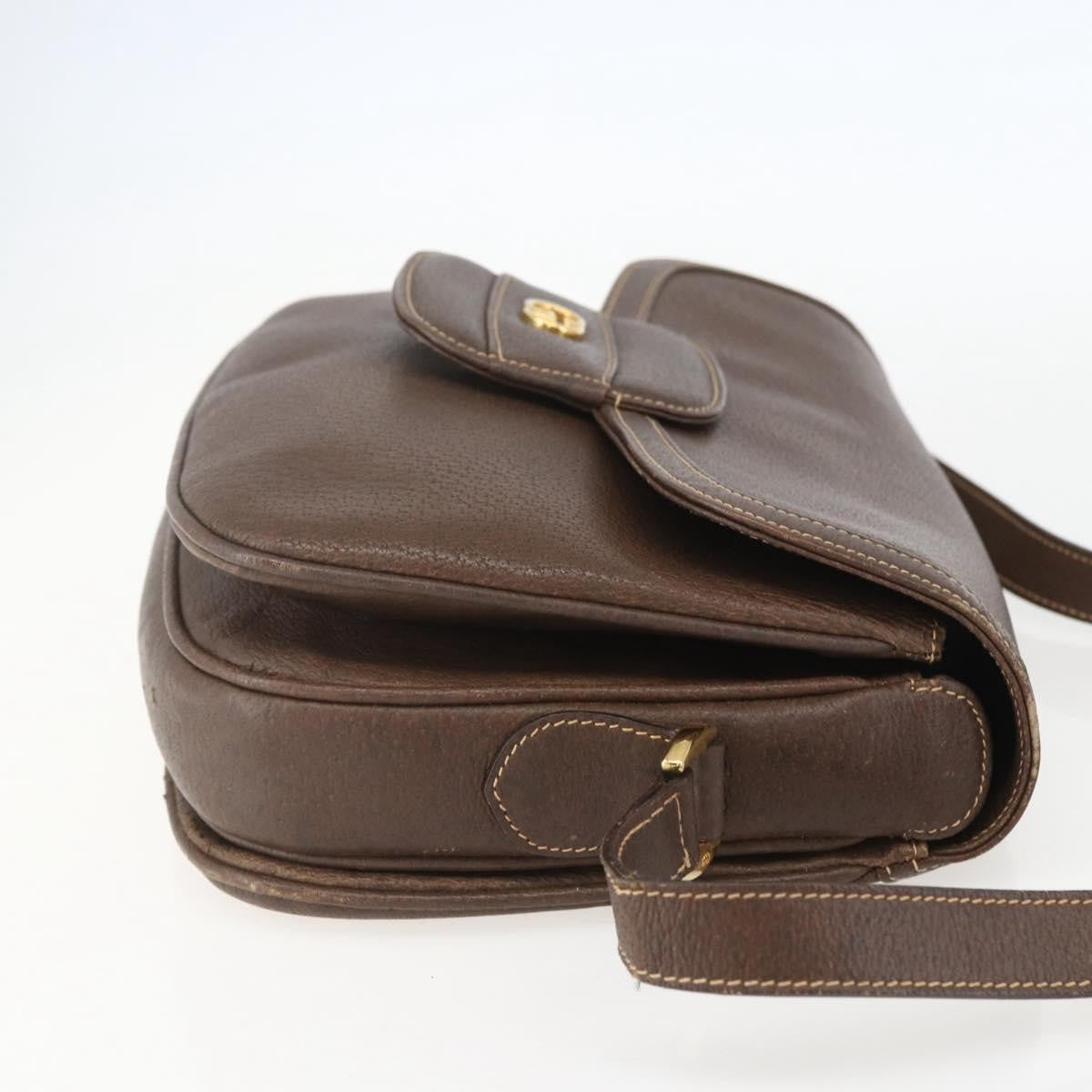 Gucci Vintage Shoulder Bag Leather Brown Leather Shoulder Bag Bag (Pre-Loved)