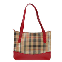 Burberry Nova Check Tote Canvas And Leather Beige Canvas Tote Bag Bag (Authentic Pre-Loved)