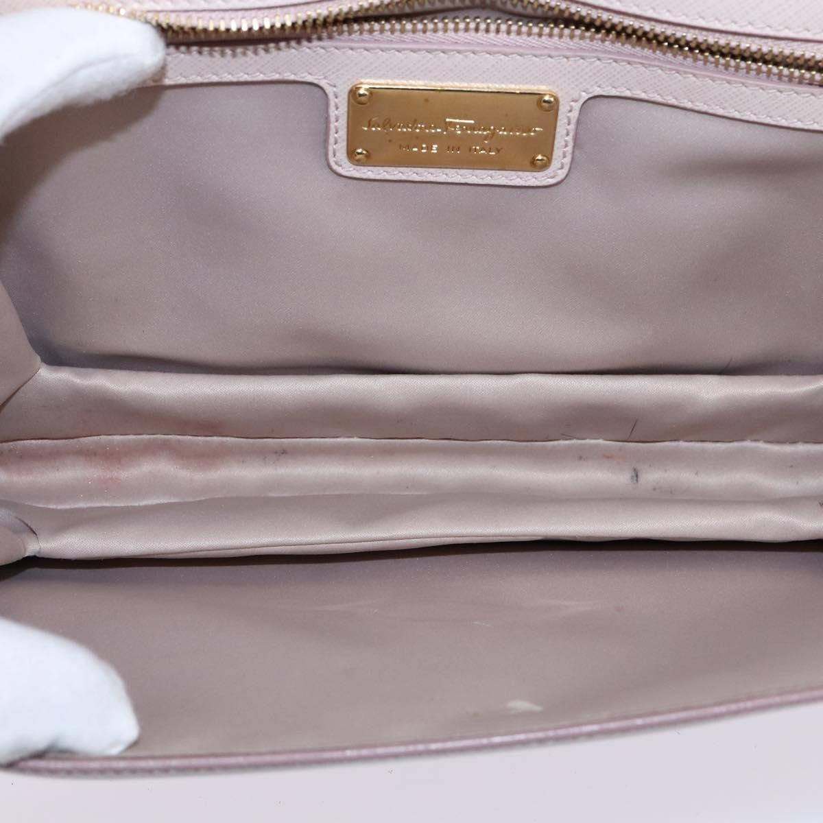 Salvatore Ferragamo Ginny Crossbody Bag Leather Pink Leather Shoulder Bag Bag (Authentic Pre-Loved)