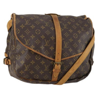Louis Vuitton Saumur Handbag Monogram Canvas Brown Canvas Shoulder Bag Bag (Authentic Pre-Loved)