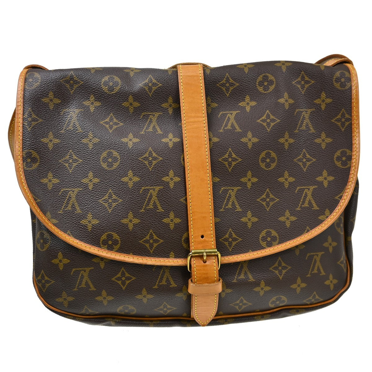 Louis Vuitton Louis Vuitton Saumur Handbag Monogram Canvas Brown Canvas Shoulder Bag Bag (Pre-Loved)