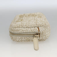 Chanel Deauville Curvy Cosmetic Pouch Tweed Gold Tweed Clutche & Pouche Bag (Authentic Pre-Loved)