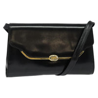 Gucci Vintage Shoulder Bag Leather Black Leather Shoulder Bag Bag (Pre-Loved)