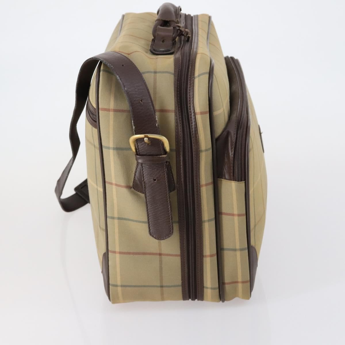 Burberry Nova Check Boston Bag Canvas Beige Canvas Travel Bag Bag (Authentic Pre-Loved)