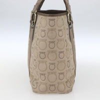 Salvatore Ferragamo Gancini Tote Gancini Canvas Beige Canvas Tote Bag Bag (Authentic Pre-Loved)