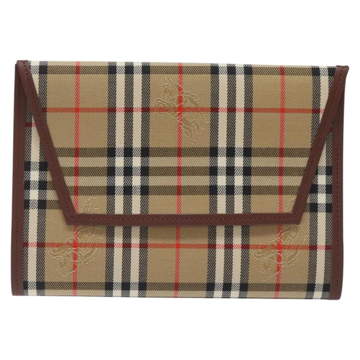 Burberry Nova Check Pochette Canvas Beige Canvas Clutche & Pouche Bag (Authentic Pre-Loved)