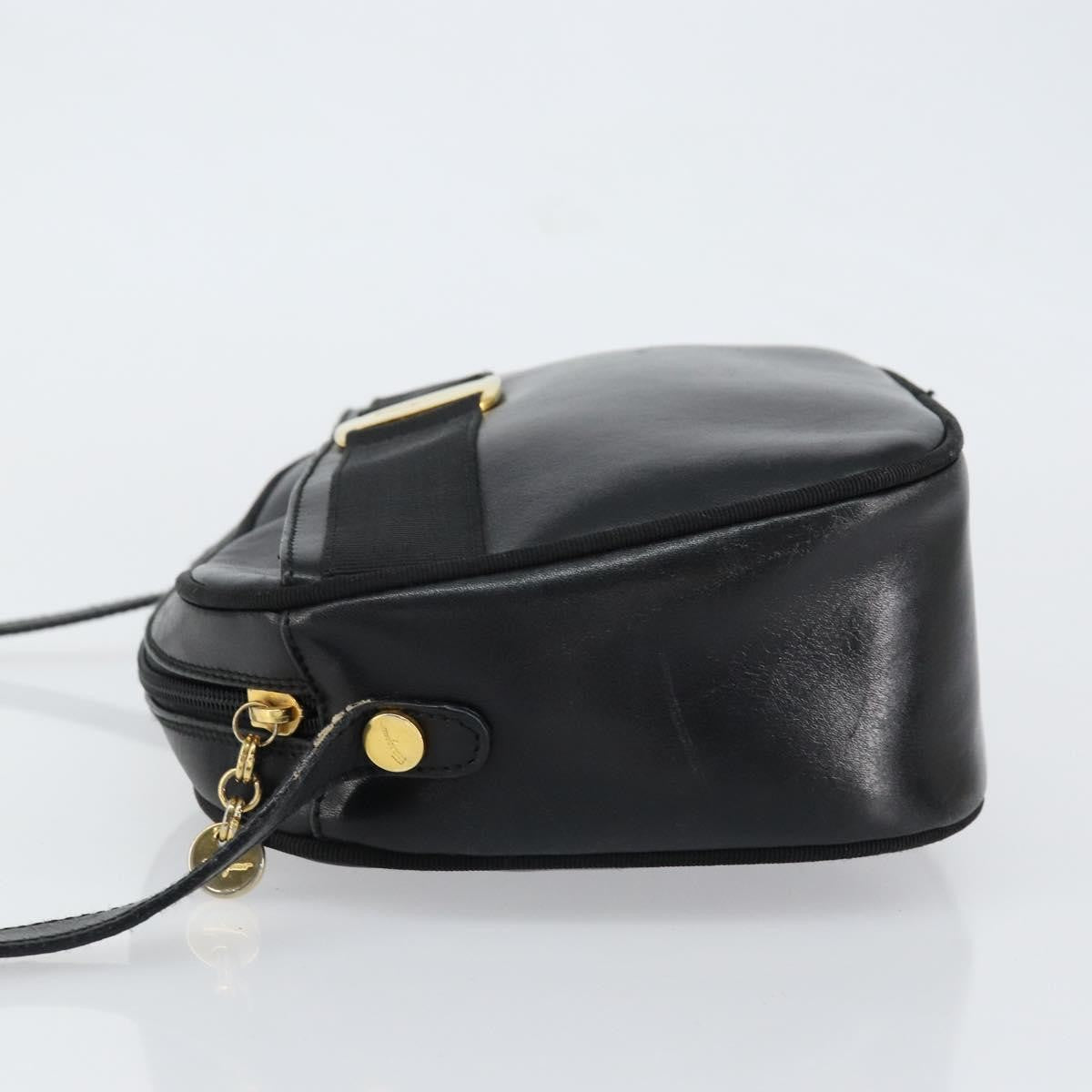 Salvatore Ferragamo Vala Shoulder Bag Leather Black Leather Shoulder Bag Bag (Authentic Pre-Loved)