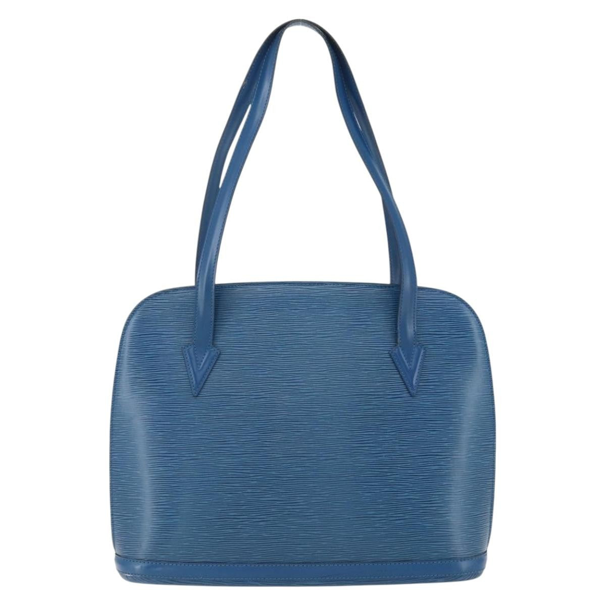 Louis Vuitton Lussac Handbag Epi Leather Blue Leather Shoulder Bag Bag (Pre-Loved)