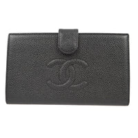 Chanel Timeless Cc French Wallet Caviar Black Leather Wallets Accessory (Authentic Pre-Loved)